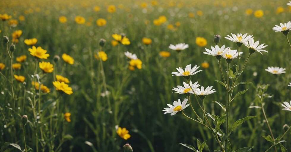 Bijen op bloemen in een landbouwveld